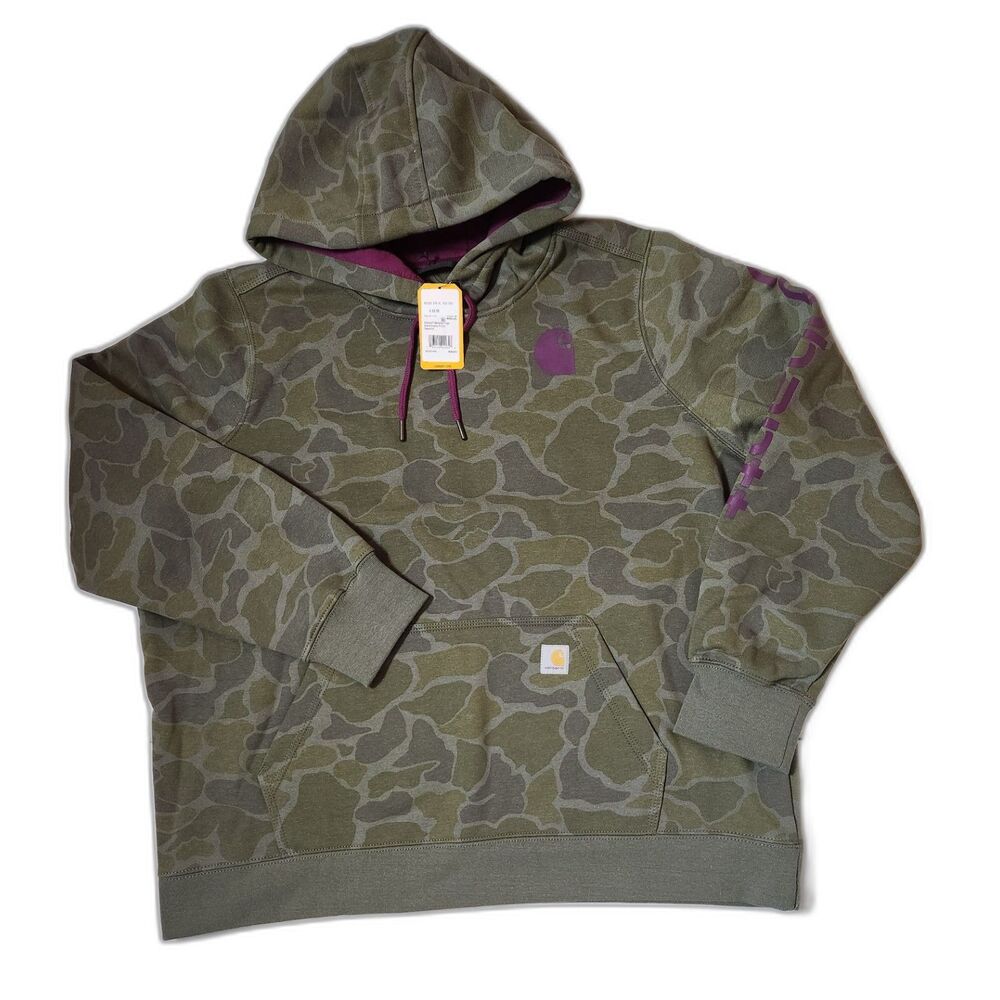 Carhartt Women’s Camo Graphic Hoodie Relaxed Fit XL